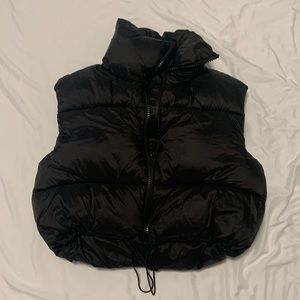 Amazon black cropped puffer jacket